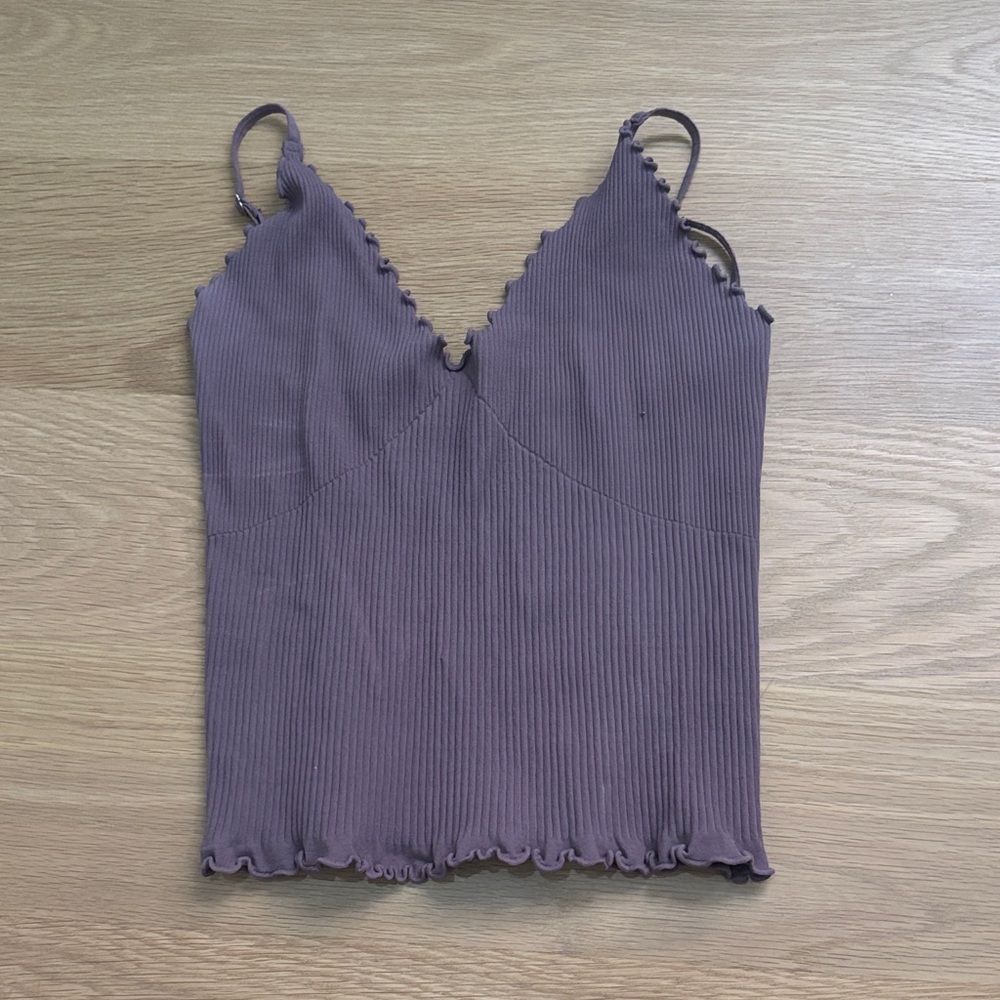 Free People Lavender Ribbed Tank Top